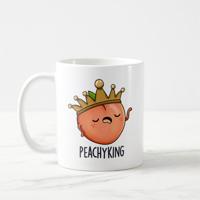 Peachy King Funny Peach Pun Kaffeetasse (Links)