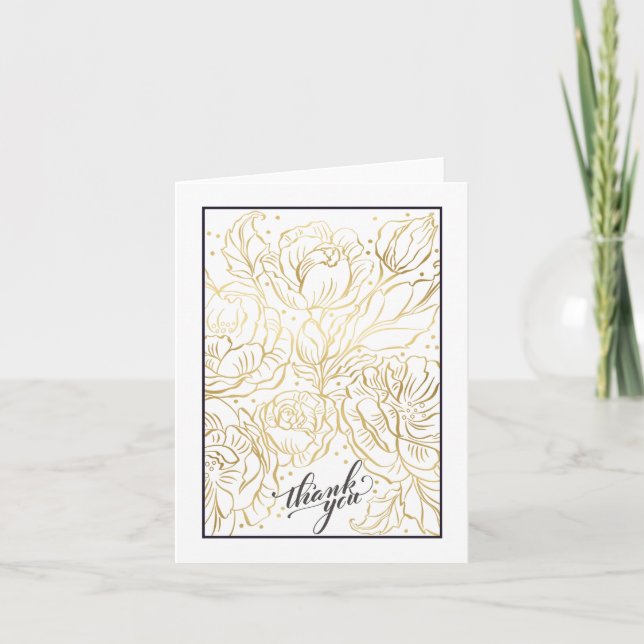 Peachy Knock Out Gold Tall geklappt Dankeschön Kar Dankeskarte (Vorderseite)