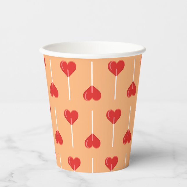 Peachy Liebe Suckers Red Pappbecher (Vorderseite)