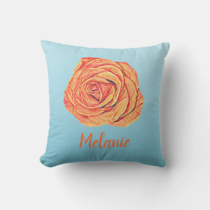 Peachy Mandarine Rose Kissen