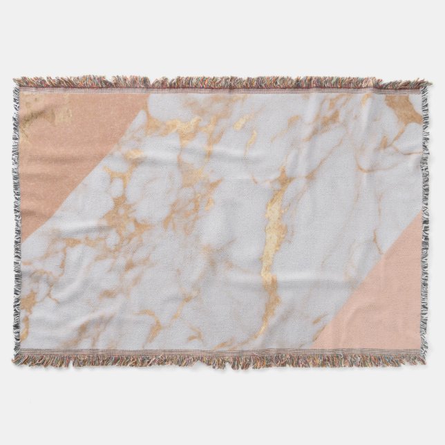 Peachy Marble Elegance Decke (Vorderseite)
