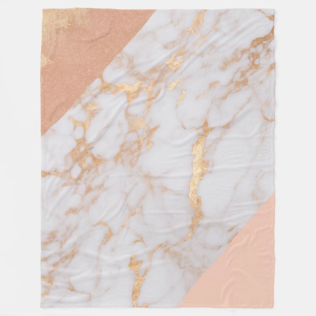 Peachy Marble Elegance Fleecedecke (Vorderseite)