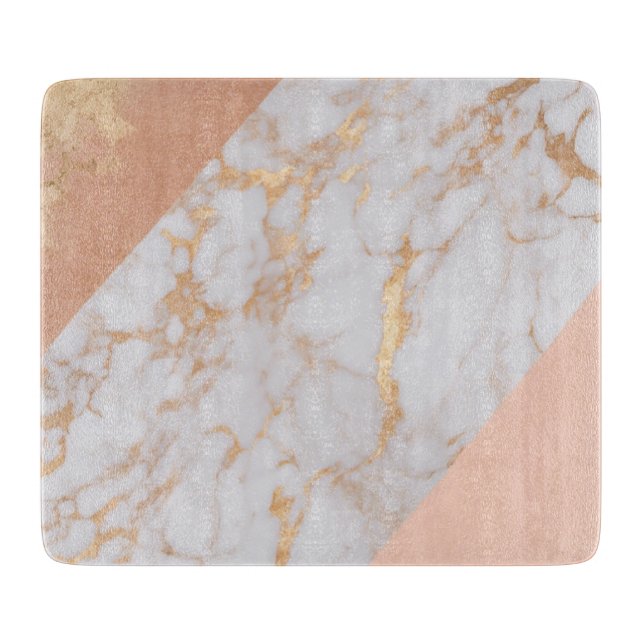Peachy Marble Elegance Schneidebrett (Vorderseite)