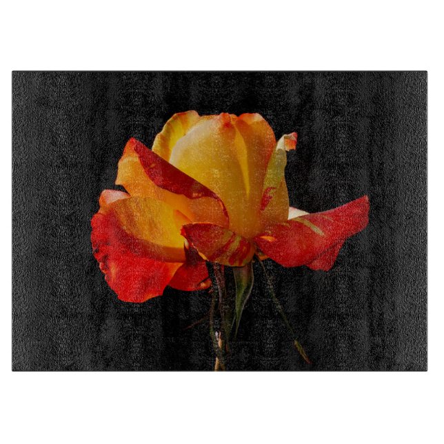 Peachy Orange Rose Schneidebrett (Vorderseite)