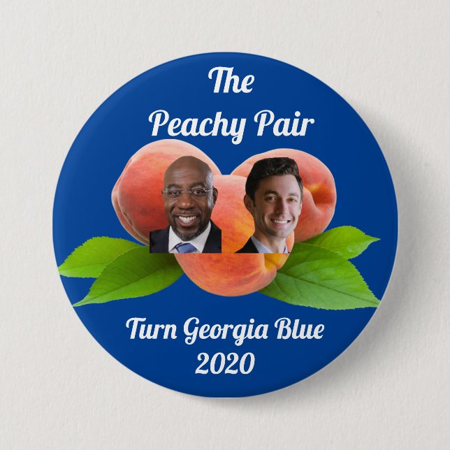 Peachy Pair Georgia 2020 - Senat - Warnock/Ossoff Button (Vorderseite)