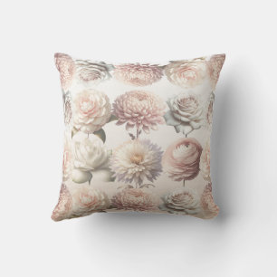 Peachy Pink Creamy Weiße Blume Blütenfarben Kissen