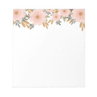 Peachy Pink Fall Florals Notizblock