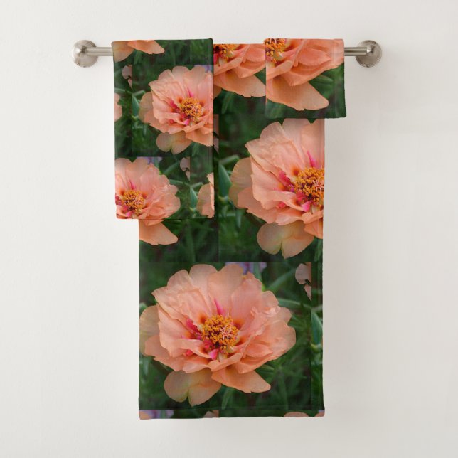 Peachy Pink Floral Badhandtuch Set (Insitu)