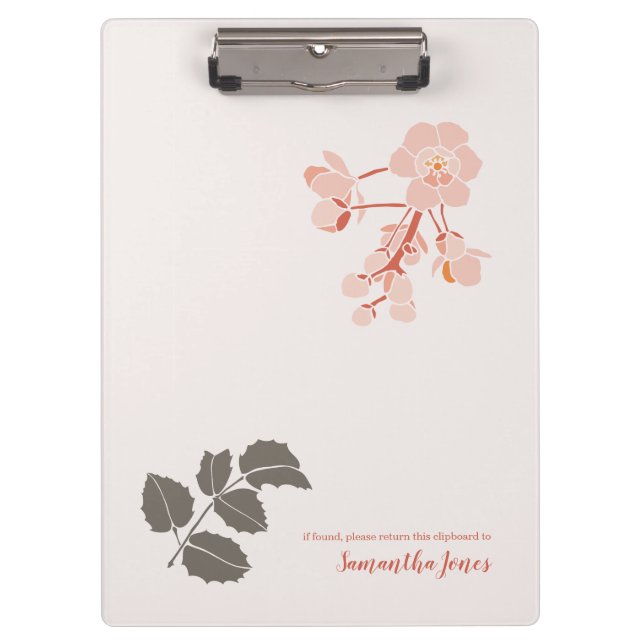Peachy Pink Oregon Grape Flower Letterhead Klemmbrett (Vorderseite)