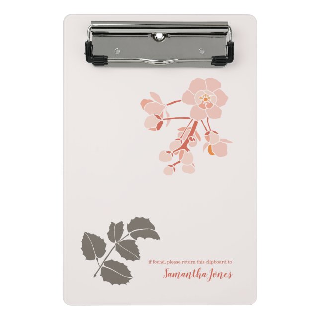 Peachy Pink Oregon Grape Flower Letterhead Mini Klemmbrett (Vorderseite)