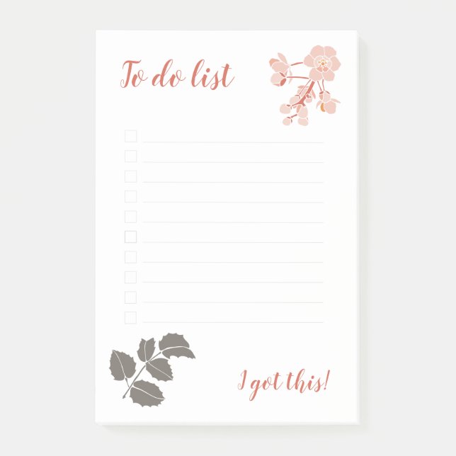 Peachy Pink Oregon Grape Flower Notepad Post-it Klebezettel (Vorderseite)