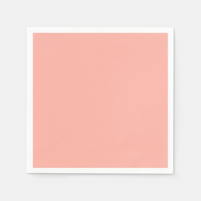 Peachy Pink Solid Color Serviette (Vorderseite)