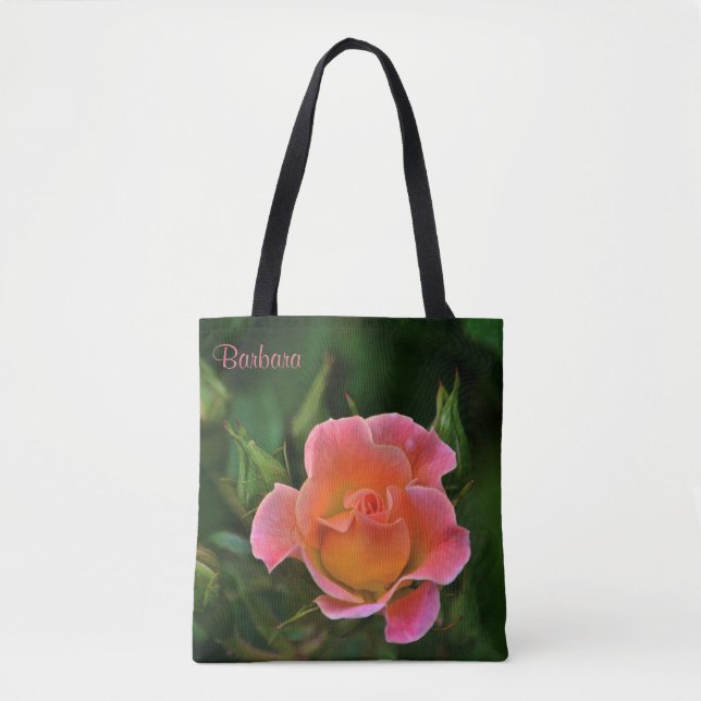 Peachy Pink Wedding Rose Tasche (Vorderseite)
