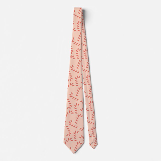 Peachy Pink Weihnachts Candy Canes Krawatte (Vorderseite)