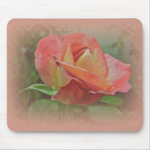 Peachy Rose Blossom Mousepad