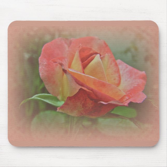 Peachy Rose Blossom Mousepad (Vorne)