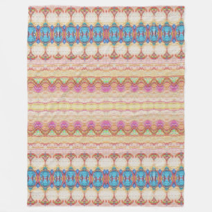 Peachy Rug Pattern Fleece Blanket