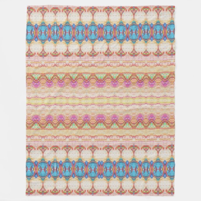 Peachy Rug Pattern Fleece Blanket (Vorderseite)