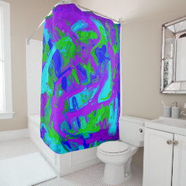 Peacock Abstrakte Wasserfarben Duschvorhang