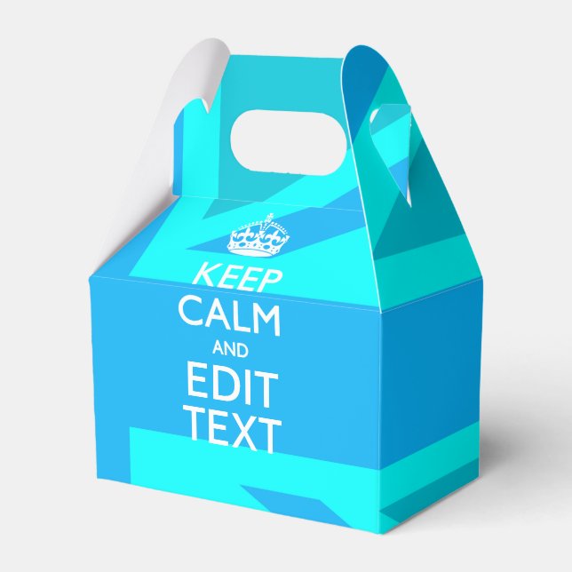 Peacock Aqua Behalte Ruhe und Ihren Text Union Jac Geschenkschachtel (Vorderseite)