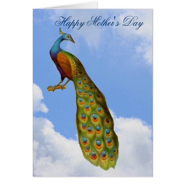 Peacock Art carte de fête des mères (Devant)