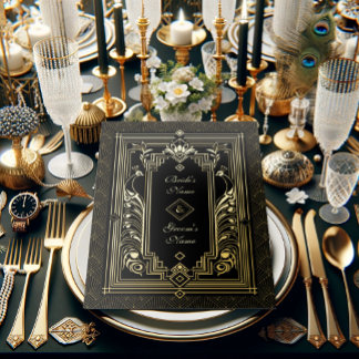 Peacock Art Deco Hochzeitsfeier Folieneinladung