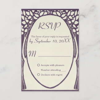 Peacock art Deko violet und Elfenbein WEDDING rsvp