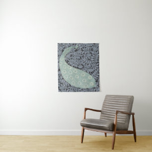 Peacock Art Nouveau Bird Classic Wandteppich