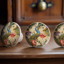 Peacock Art Nouveau Floral Pattern Keramikknauf