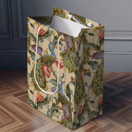 Peacock Art Nouveau Floral Pattern Morris Mittlere Geschenktüte