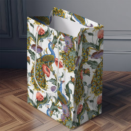 Peacock Art Nouveau Floral Pattern Morris Mittlere Geschenktüte
