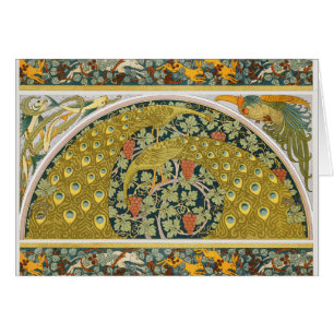 Peacock Art Nouveau Style rond design complexe
