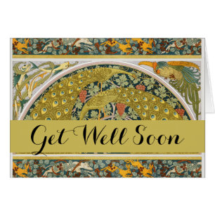 Peacock Art Nouveau Style round intricate design