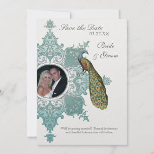 Peacock baroque Enregistrer la date Invitation - A