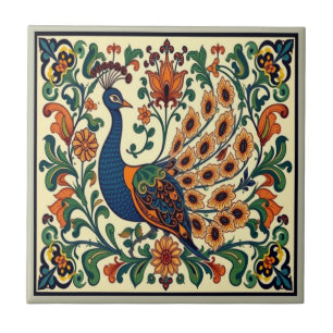 Peacock Bird Morris Morgan Boho Fliese
