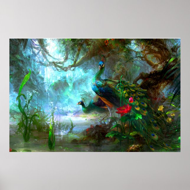 Peacock Bird Photo Nature Wall Poster (Devant)