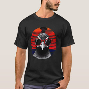 Peacock Bird Sonnenbrille Sonnenuntergang Retro St T-Shirt
