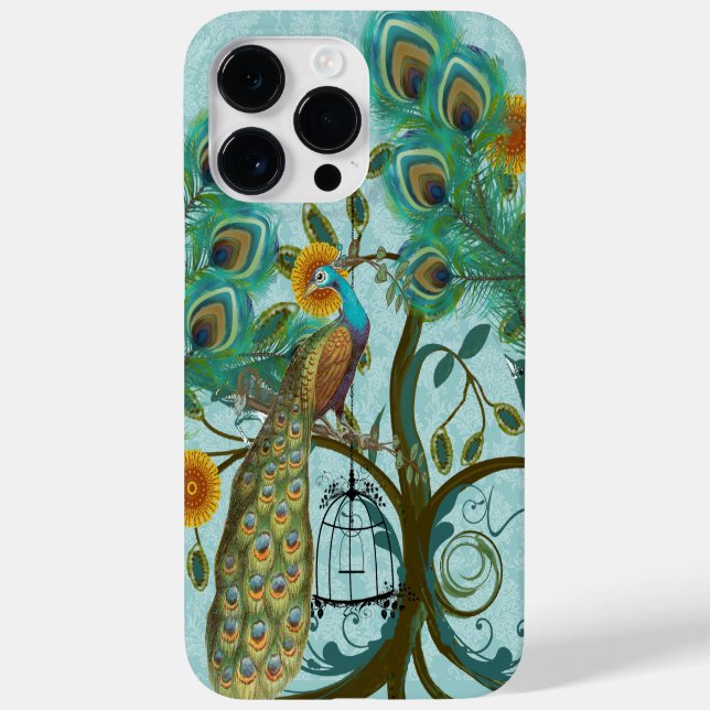 Peacock Birdcage Damask Case-Mate iPhone Hülle (Rückseite)