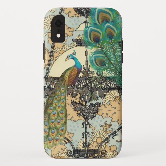 Peacock Birdcage Damask Case-Mate iPhone Hülle (Rückseite)