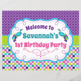 Peacock Birthday Party Begrüßungszeichen