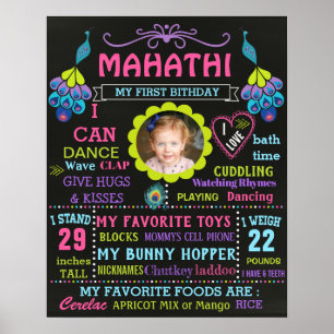 Peacock Birthday Party chalkboard Schild Plakat