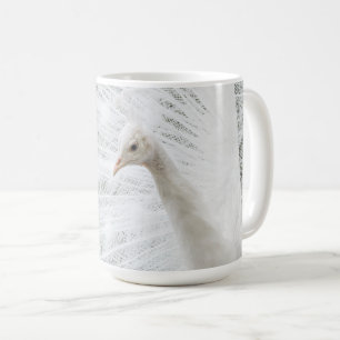 Peacock blanc belles plumes Latte Mug