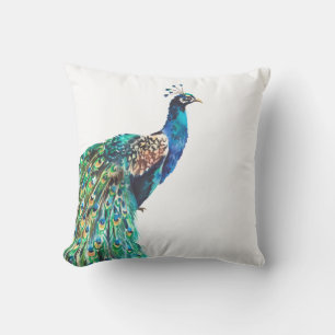 Peacock Blue Aquamarin Bird Kissen