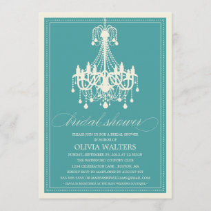 PEACOCK BLUE CHANDELIER  INVITATION À LA DOUCHE BR
