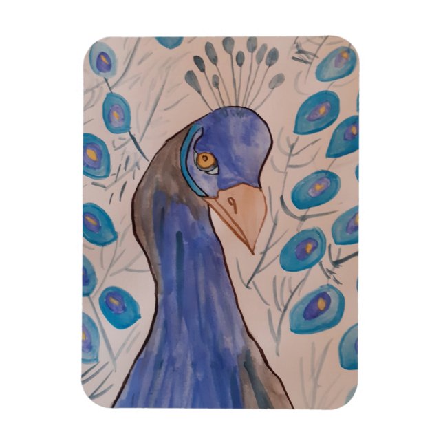 Peacock Blue Flexible Foto Magnet (Vertikal)