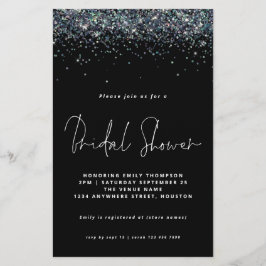 Peacock Blue Glitzer Budget Brautparty Black