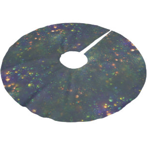 Peacock Blue Green Galactic Glitzer Polyester Weihnachtsbaumdecke