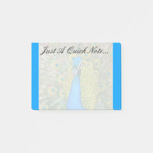 Peacock Blue Head mit bunten Schwanz Feathers Post-it Klebezettel
