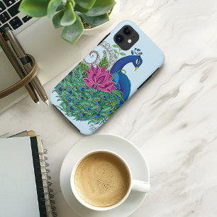 Peacock Blue Lotus Blume Henna Case-Mate iPhone Hülle