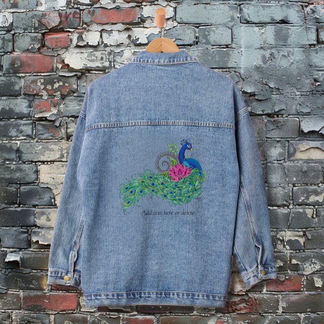 Peacock Blue Lotus Blume Henna Jeansjacke (Von Creator hochgeladen)